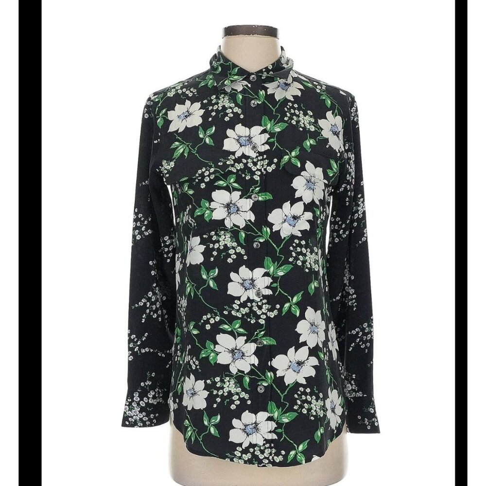 Size Equipment Silk Shirt Floral Print Size XS